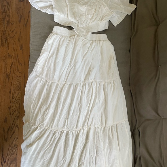 White Ruffled Two-Piece Set - Picture 1 of 3